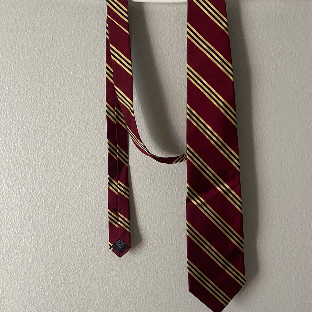 Brooks Brothers Maroon and Gold Striped Tie